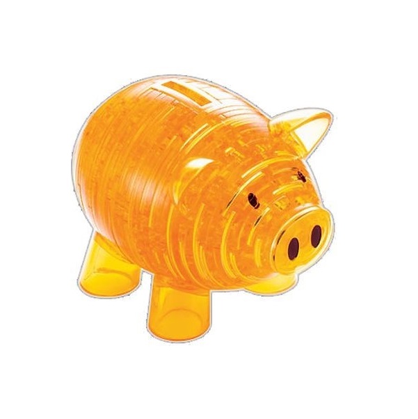 3D головоломка Копилка Свинка, золотая
