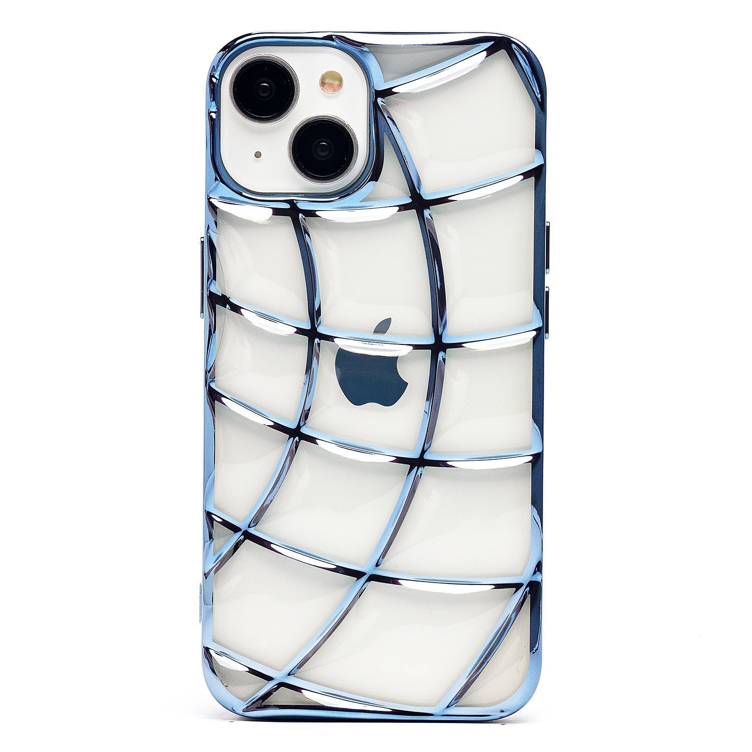 

Чехол iPhone 14 силиконовый серия чешуя <синий>