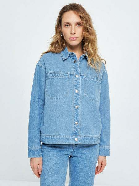 

Джинсовая куртка женская ZARINA 3225446646 голубая XS, Голубой, 3225446646