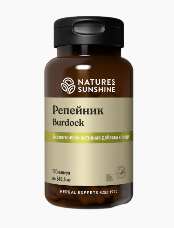 

Репейник НСП / Burdock NSP Улучшает работу ЖКТ, 100 капсул по 545,6 мг