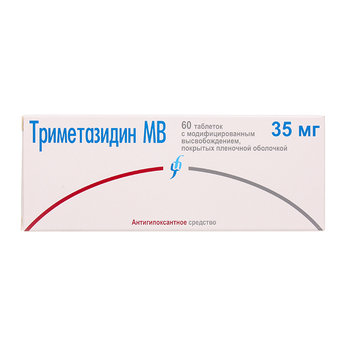 Купить Триметазидин МВ таблетки 35 мг 60 шт., Изварино Фарма ООО, Россия