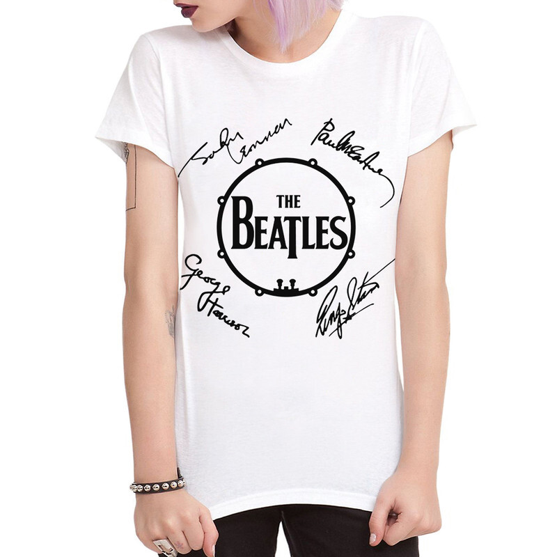 

Футболка женская Dream Shirts The Beatles Автографы 9898915111 белая 3XL, The Beatles Автографы 9898915111