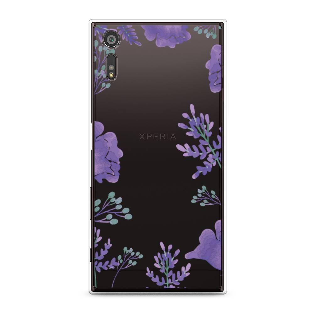 

Чехол Awog на Sony Xperia XZ "Сиреневая цветочная рамка", Разноцветный, 51450-8
