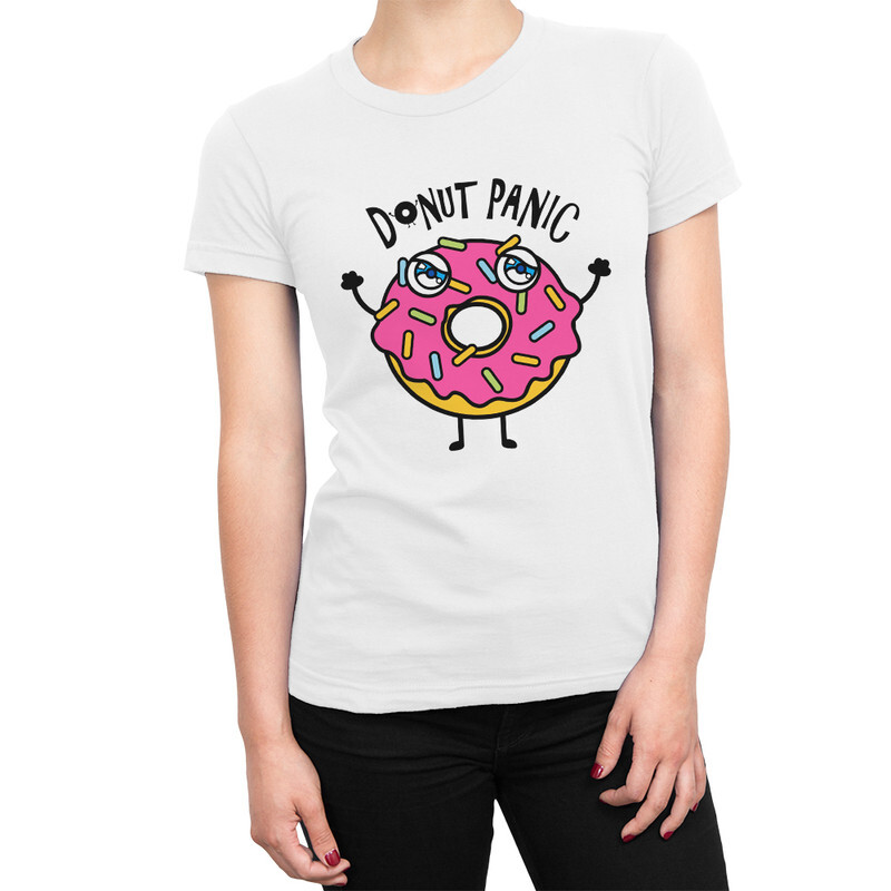 

Футболка женская Dream Shirts Donut Panic 9898918111 белая M, Donut Panic 9898918111