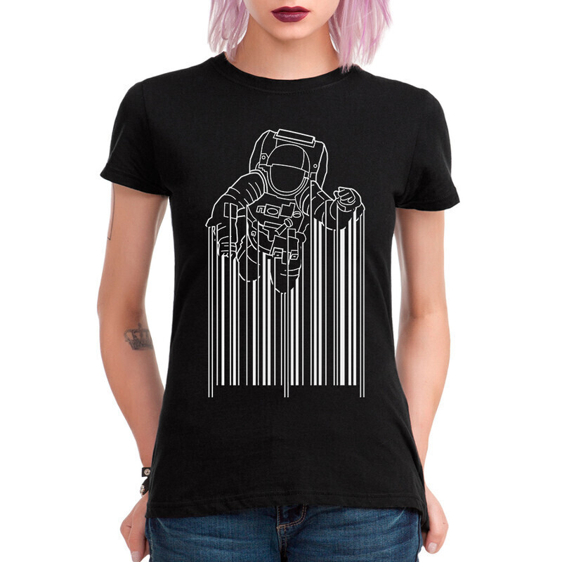 

Футболка женская Dream Shirts Космонавт 10001371 черная L, Космонавт 10001371