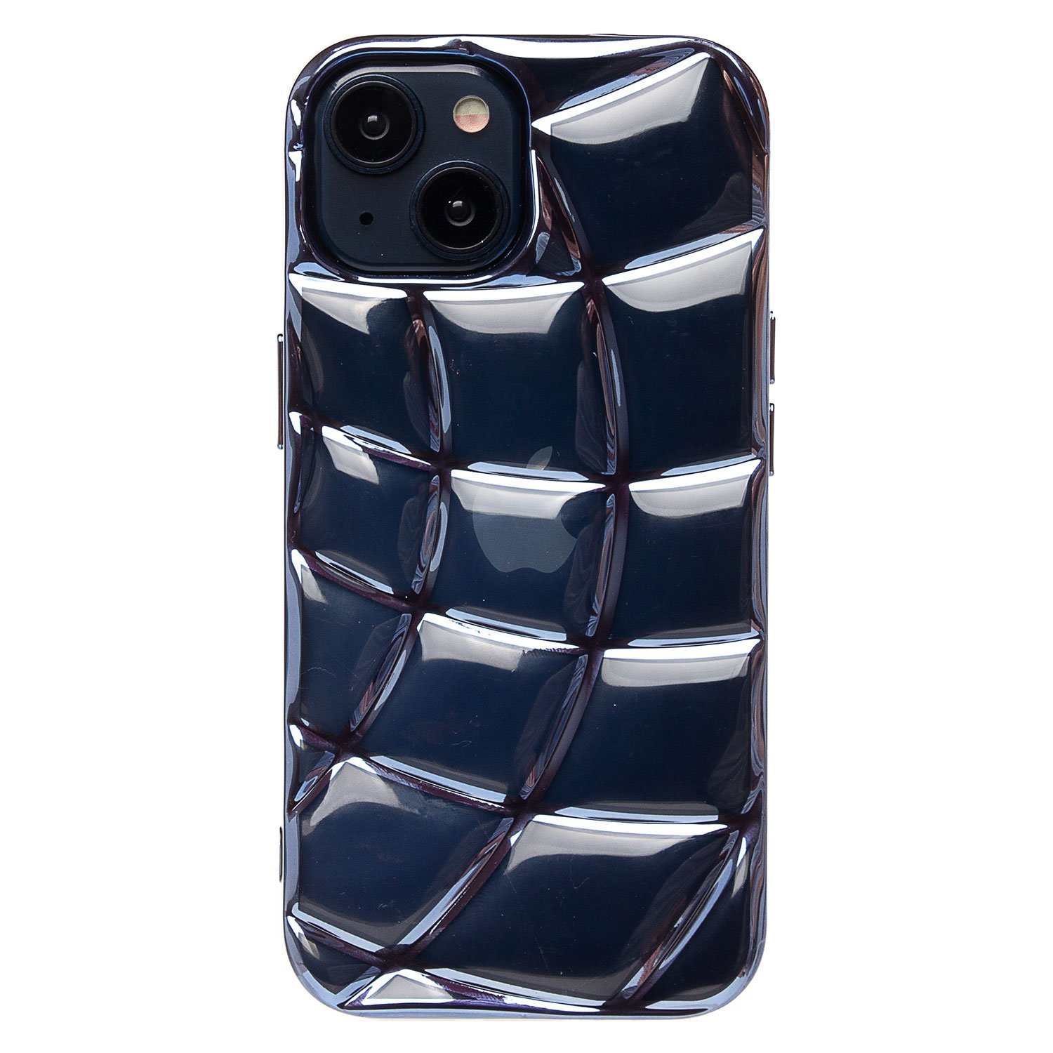 

Чехол iPhone 15 силиконовый серия чешуя <синий>
