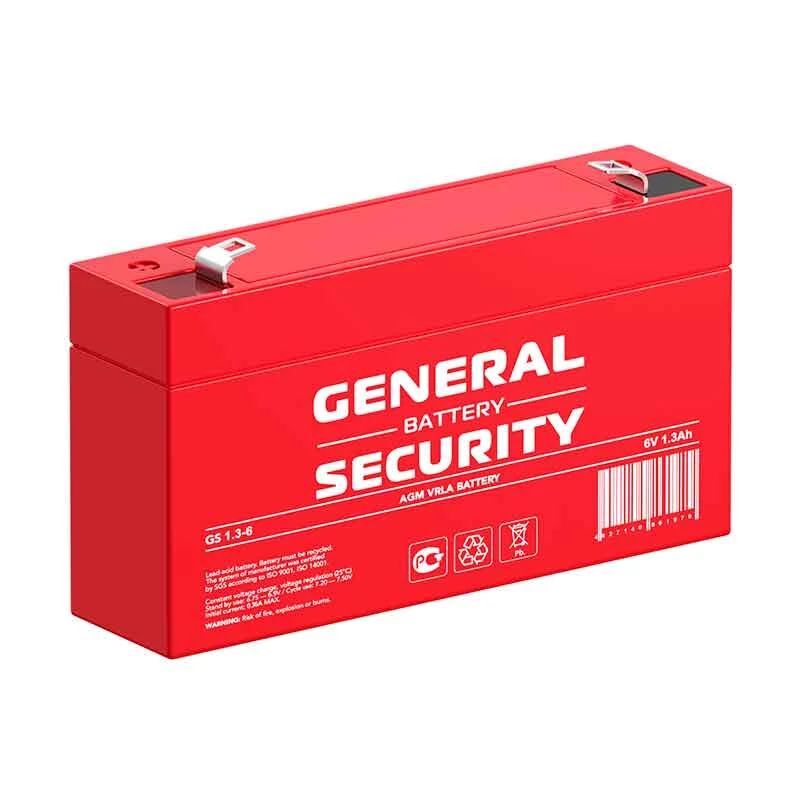 Свинцово-кислотный аккумулятор General Security GS 1.3-6 6В 1.3Aч 1887 свинцово кислотный аккумулятор alfa fb 100 12 12v 100ah 4188