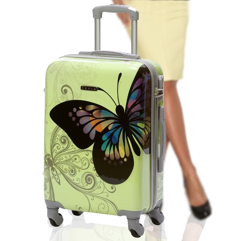 

Чемодан TEVIN 0057 зеленая бабочка р. L+, Polycarbonate