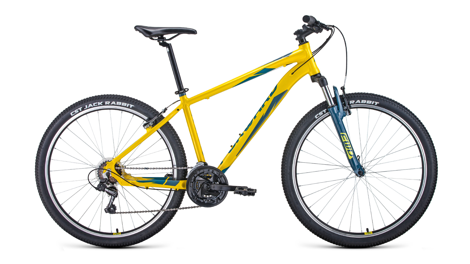 фото Велосипед forward apache 27.5 1.2 2021 17" желтый/зеленый