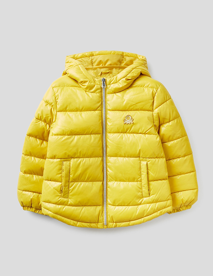 

Куртка для девочек Benetton цв. желтый р.140, 21A_2EO053ND0