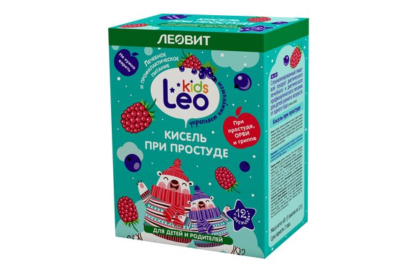 фото Смесь для приготовления напитка леовит leo kids кисель при простуде от 1 года 5 х 12 г