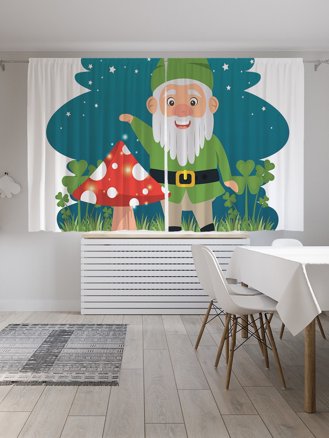 

Шторы JoyArty с фотопечатью "Гномик у гриба" из сатена, 290х180 см, Гномик у гриба