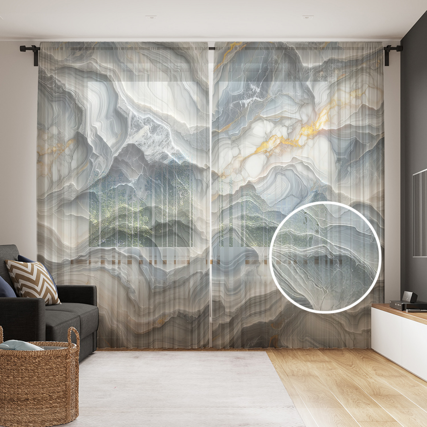 

Тюль Evrika Home сетка JoyArty Небесный мрамор 290x265, tul_sd1113_145x265