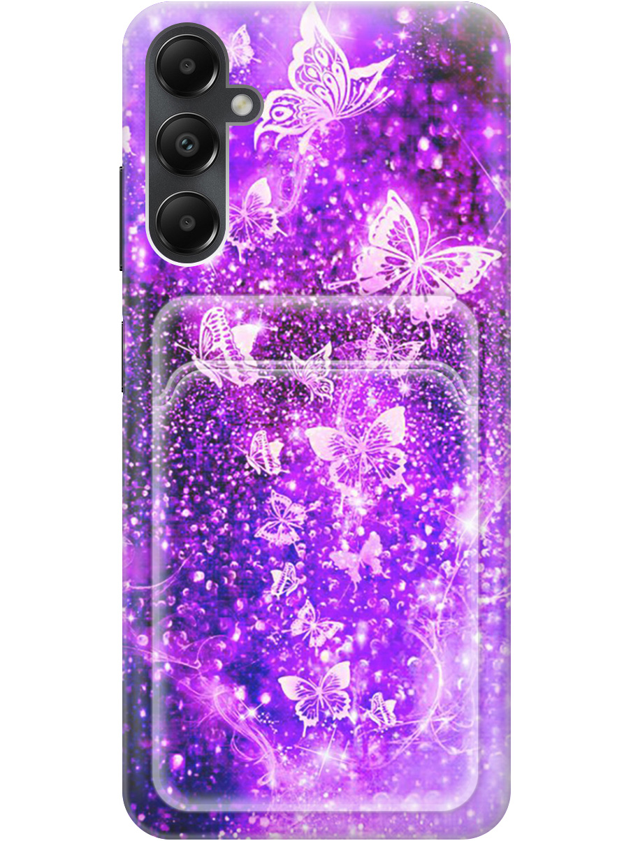 

Силиконовый чехол на Samsung Galaxy A05s с рисунком "Фиолетовые бабочки", Фиолетовый;черный, 20011929