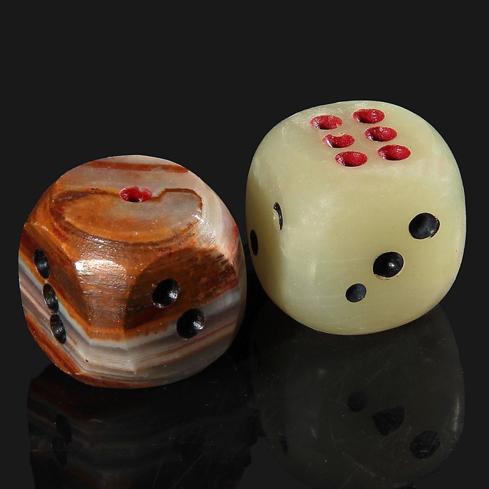 

Кубик игральный, 2,5 см, оникс (5 шт), Коричневый;белый