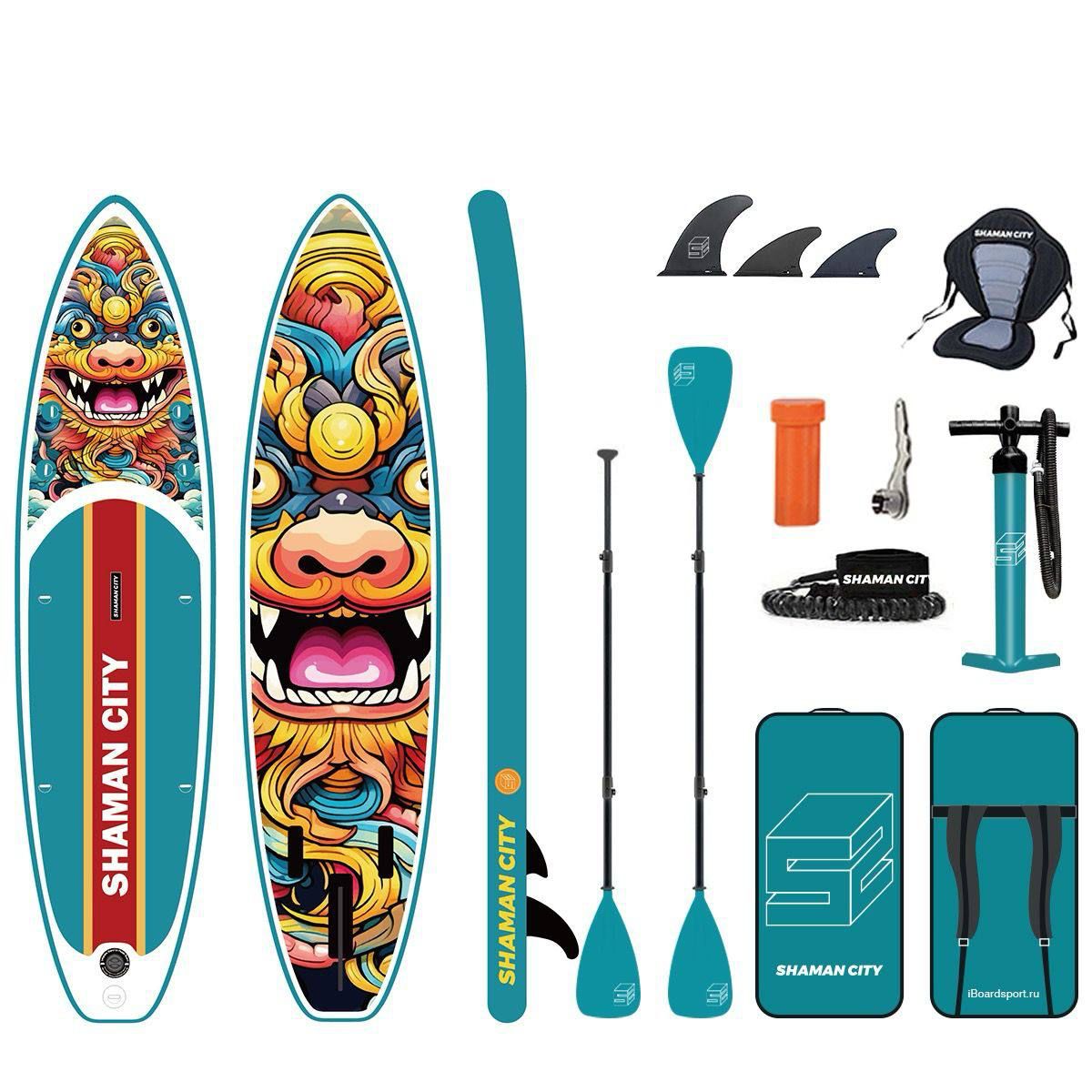 SUP-борд SHAMAN City Dracon, 335х84х15, до 200 кг, комплект