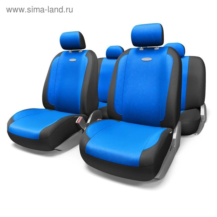 

Накидка на сиденье алькантара черный/синий "AUTOPROFI" (прострочка ромб, противоскользящая
