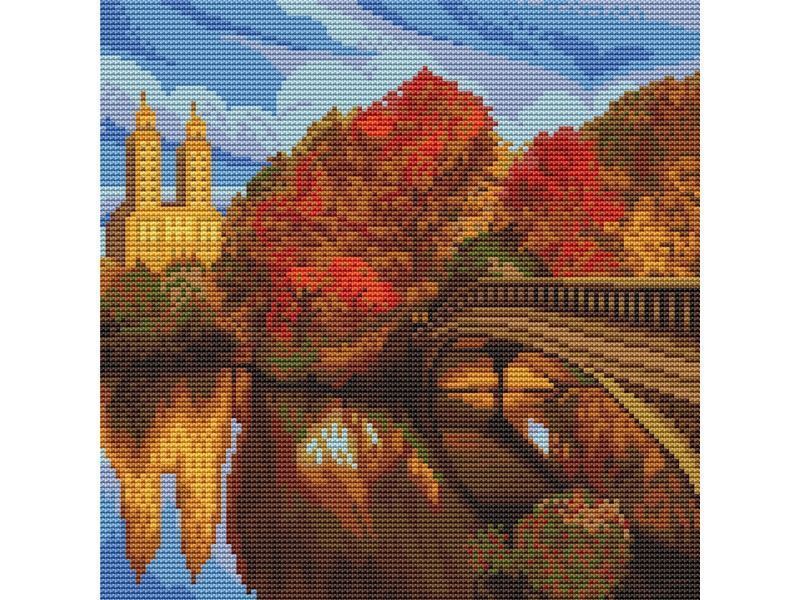 Картина мозаикой 30х30 ПАРК В НЬЮ-ЙОРКЕ (квадрат) (26 цветов)