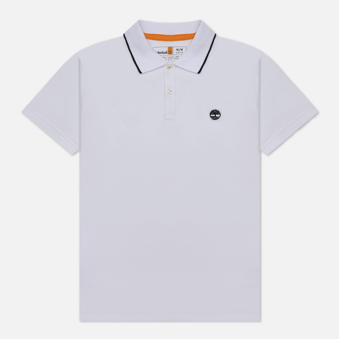 

Мужское поло Timberland Millers River Print Collar белый, Размер M, Millers River Print Collar