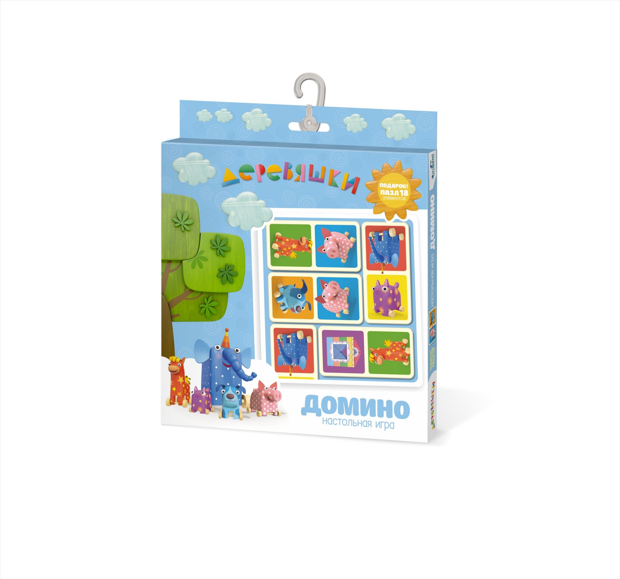 

Настольная игра Домино + пазл, 18 элементов