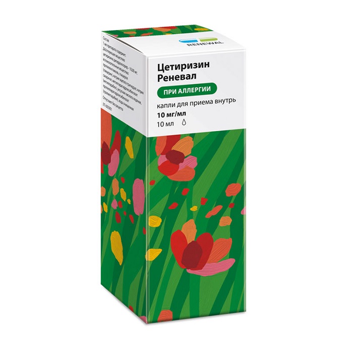 Цетиризин Реневал капли для приема внутрь 10 мг/мл 10 мл