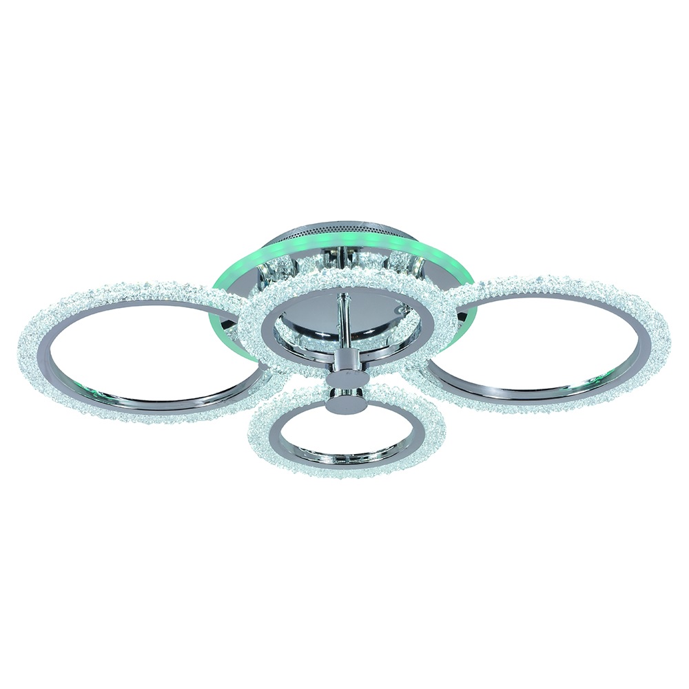 

Потолочная светодиодная люстра Profit Light 8003/4 CHR 76W+8W RGB диммируемая с ПДУ