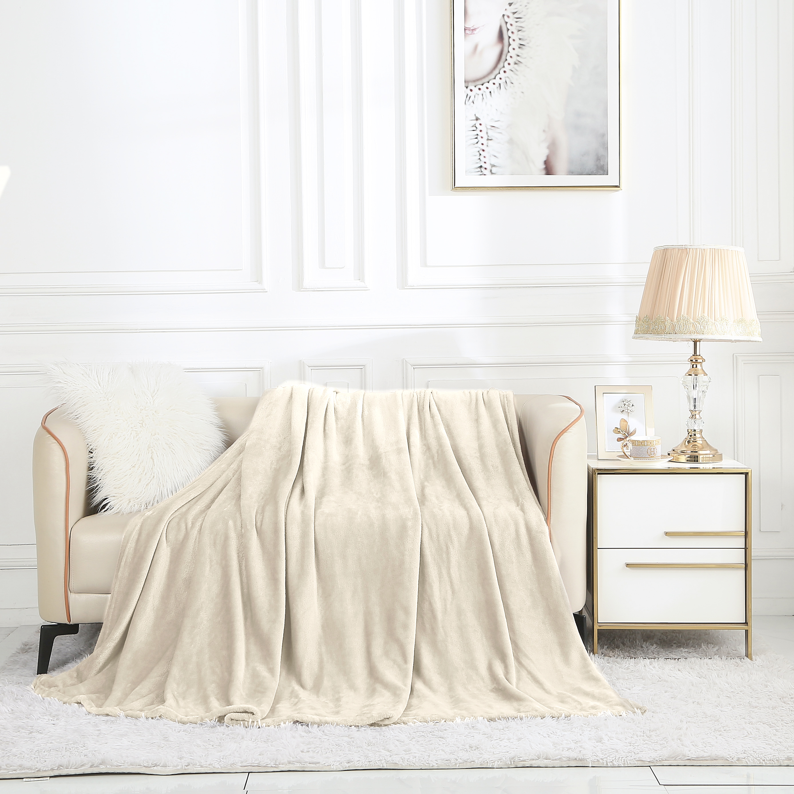 

Плед 1.5 спальный Cleo Home Virginia Collection велсофт 150х200, 150/001-ODN/LA, Virginia Collection
