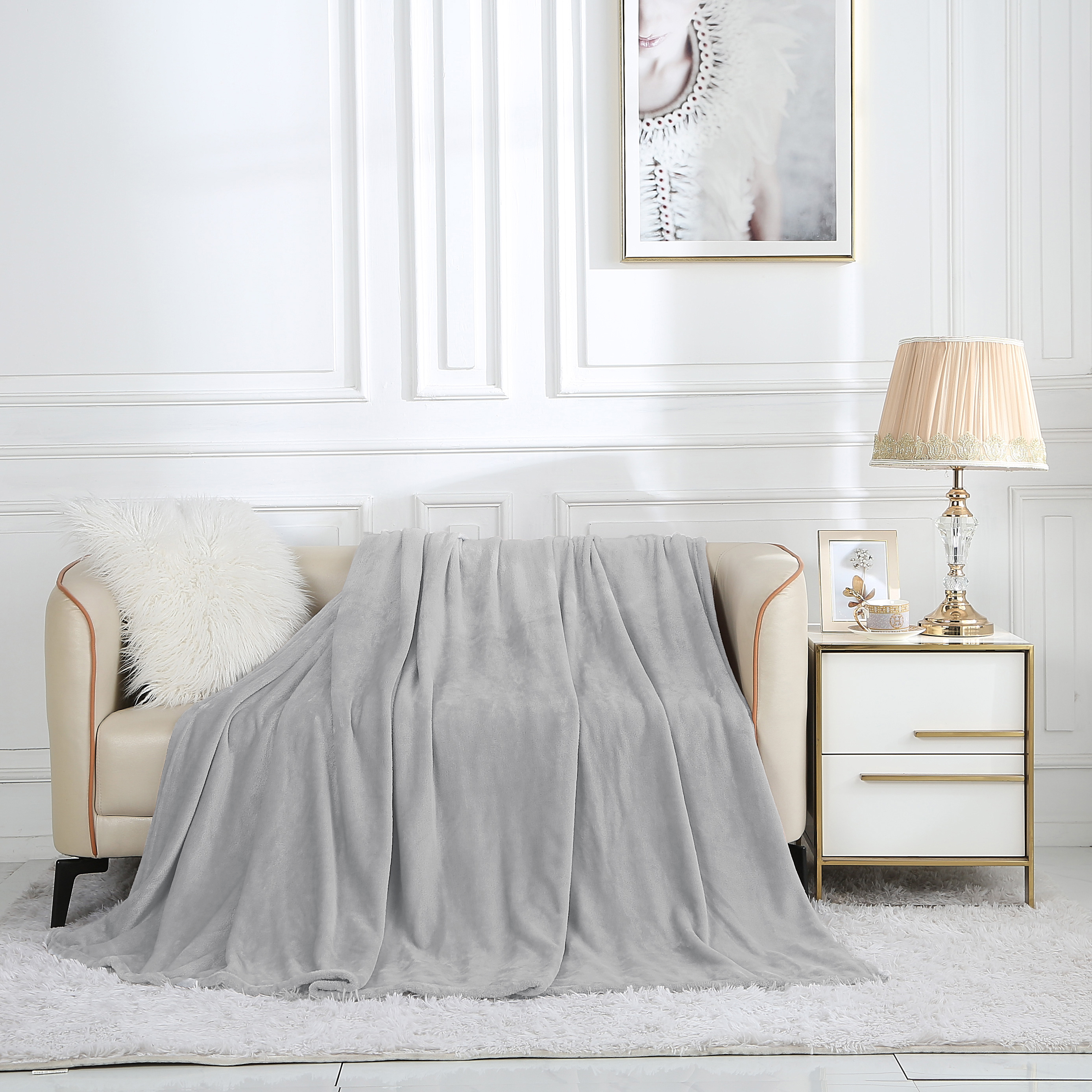 

Плед 2 спальный Cleo Home Virginia Collection велсофт 180х200, 180/002-ODN/LA, Virginia Collection