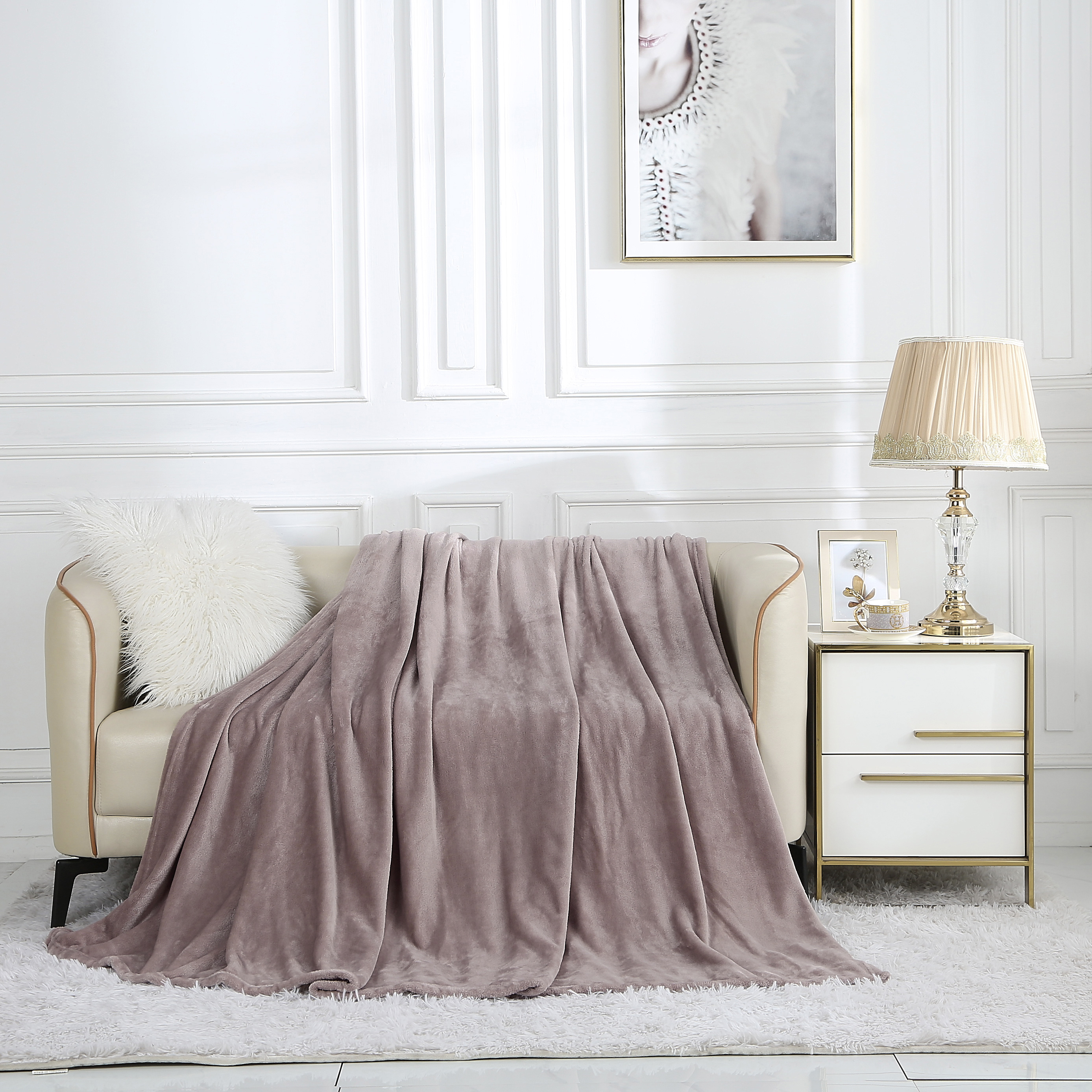 

Плед 2 спальный Cleo Home Virginia Collection велсофт 180х200, 180/008-ODN/LA, Virginia Collection