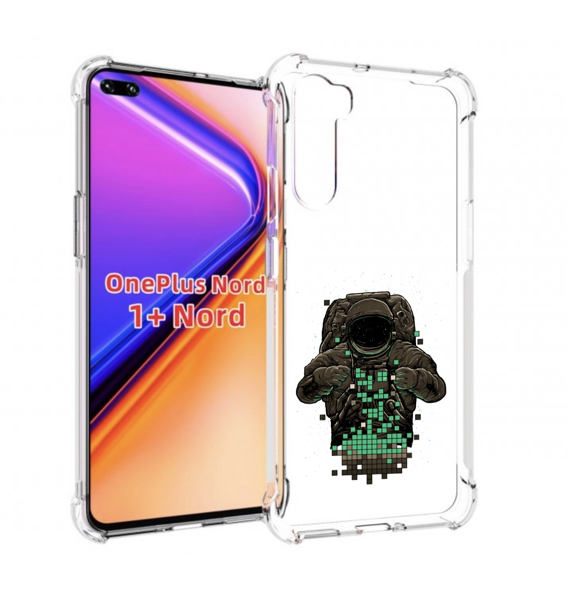 

Чехол MyPads космонавт с пикселями для OnePlus Nord / 1+ Nord (1ая версия), Прозрачный, Tocco