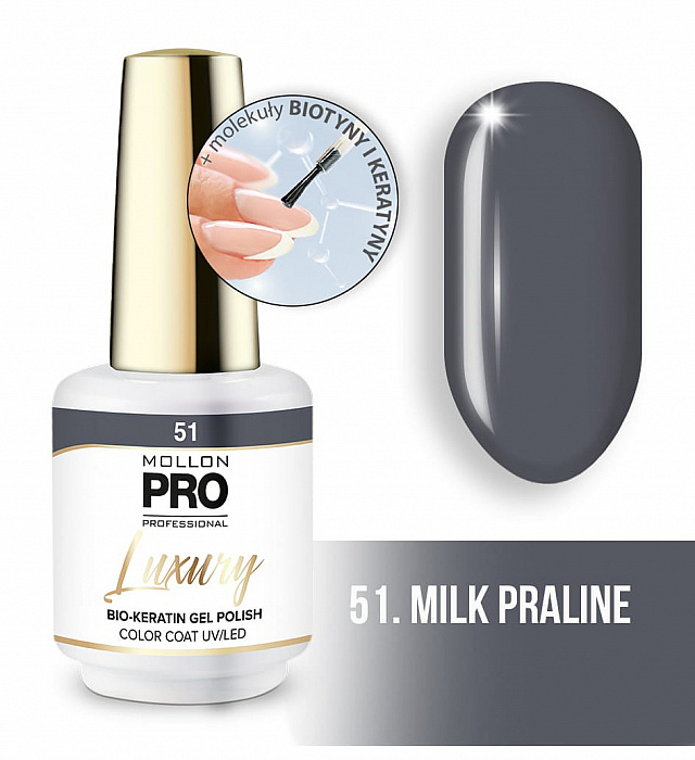

Гель-лак Mollon Pro Luxury Color Coat №51 Milk Praline, 8 мл, Серый, LUX49
