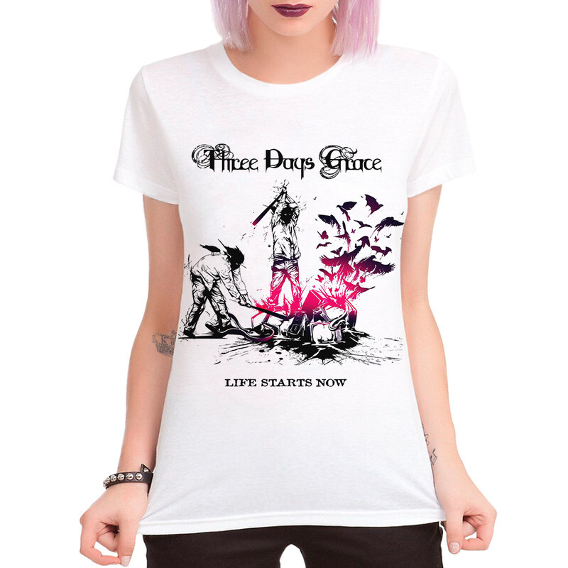 

Футболка женская Dream Shirts Three Days Grace - Life Starts Now 9898933111 белая 3XL, Three Days Grace - Life Starts Now 9898933111