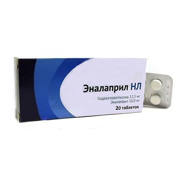 Купить Эналаприл-НЛ таблетки 12, 5 мг + 10 мг 20 шт., Озон ООО