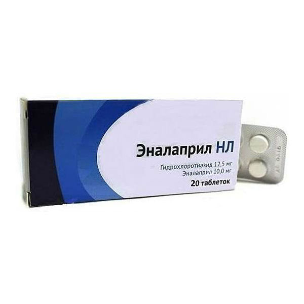 Купить Эналаприл-НЛ таблетки 12, 5 мг + 20 мг 20 шт., Озон ООО
