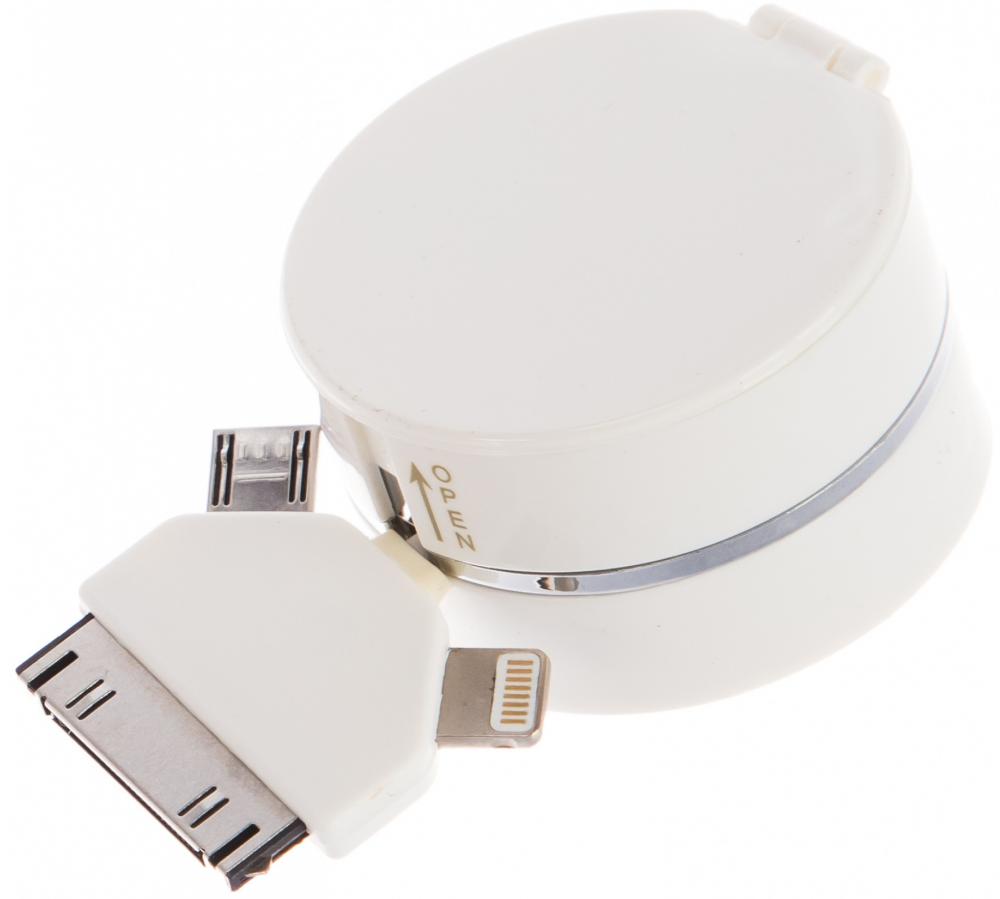 Кабель Airline ACH-3R-15 USB - Lightning/micro USB/30-pin Apple, 0,63 м, белый