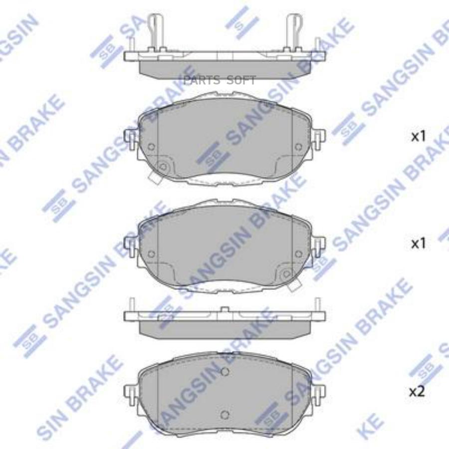 

Тормозные колодки Sangsin brake передние дисковые SP1700