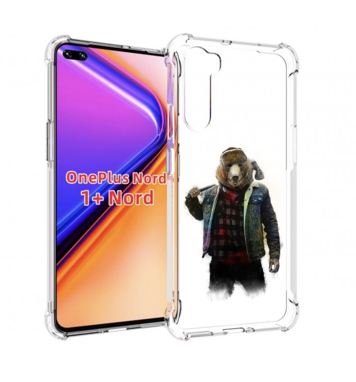 

Чехол MyPads медведь с топором для OnePlus Nord / 1+ Nord (1ая версия), Прозрачный, Tocco