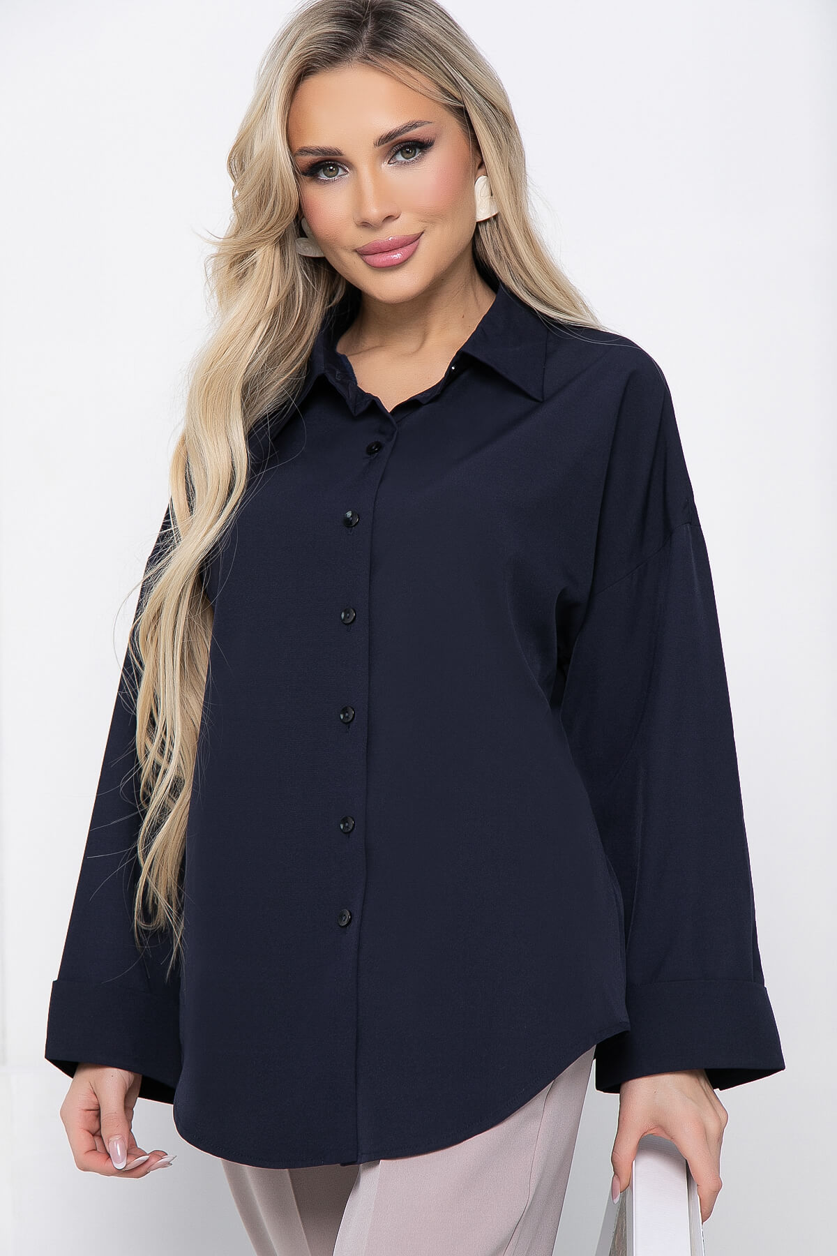 Рубашка женская LT Collection Каталина синяя 50 RU
