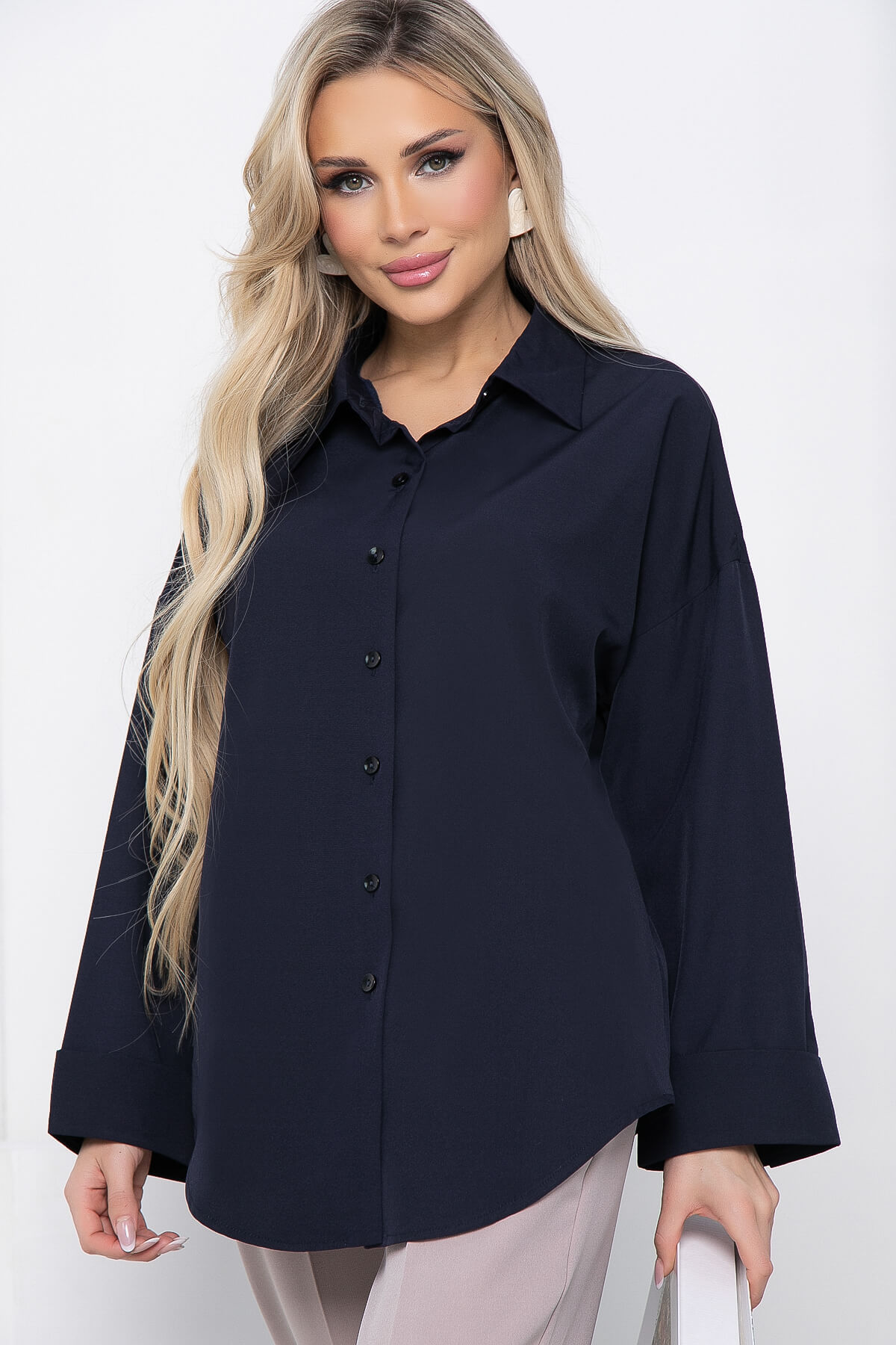 

Рубашка женская LT Collection Каталина синяя 50 RU, Синий, Каталина