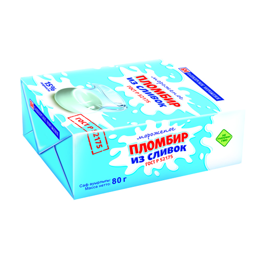 

Мороженое пломбир Башкирское мороженое из сливок 15% 80 г бзмж, из сливок