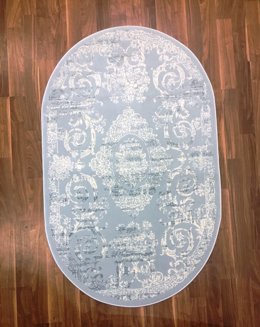 фото Ковер sofia rugs kqsem 4047a овальный белый/голубой 60x110