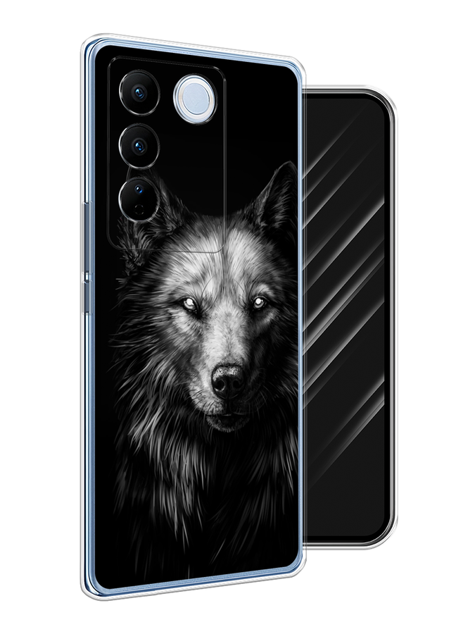 

Чехол Awog на Vivo V27/V27 Pro "Волк черно белый", Серый;бежевый;белый, 268450-1