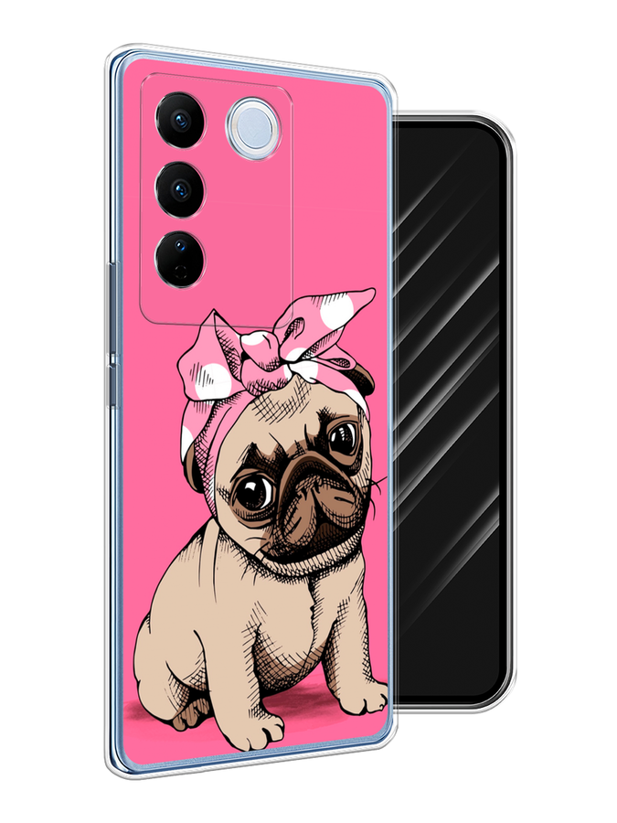 

Чехол Awog на Vivo V27/V27 Pro "Dog Pin-Up", Розовый;бежевый, 268450-2