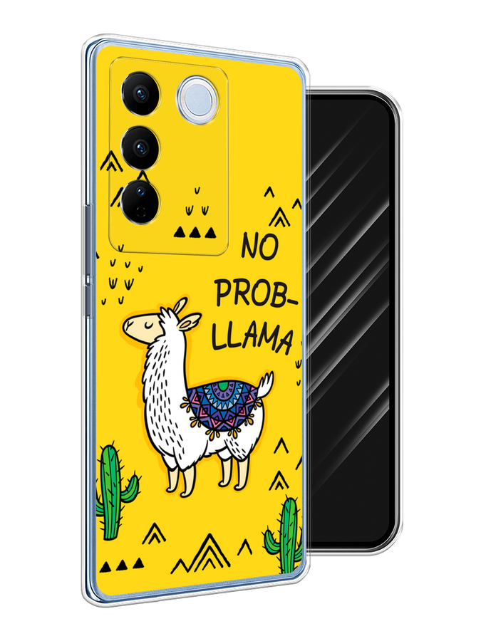

Чехол Awog на Vivo V27/V27 Pro "No probLLama", Желтый;черный;синий, 268450-2