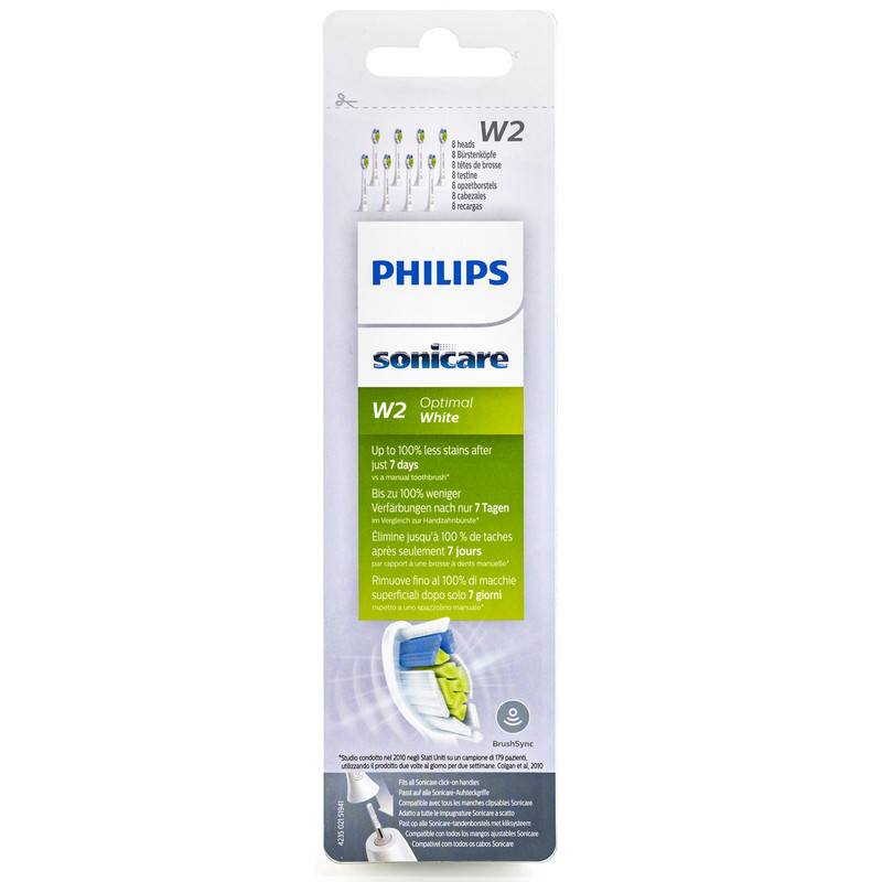 Насадки для электрической зубной щетки Philips HX6068/12 DiamondClean W2 Optimal White 8шт насадки demirdental отбеливающие для philips sonicare средняя жесткость 4 шт