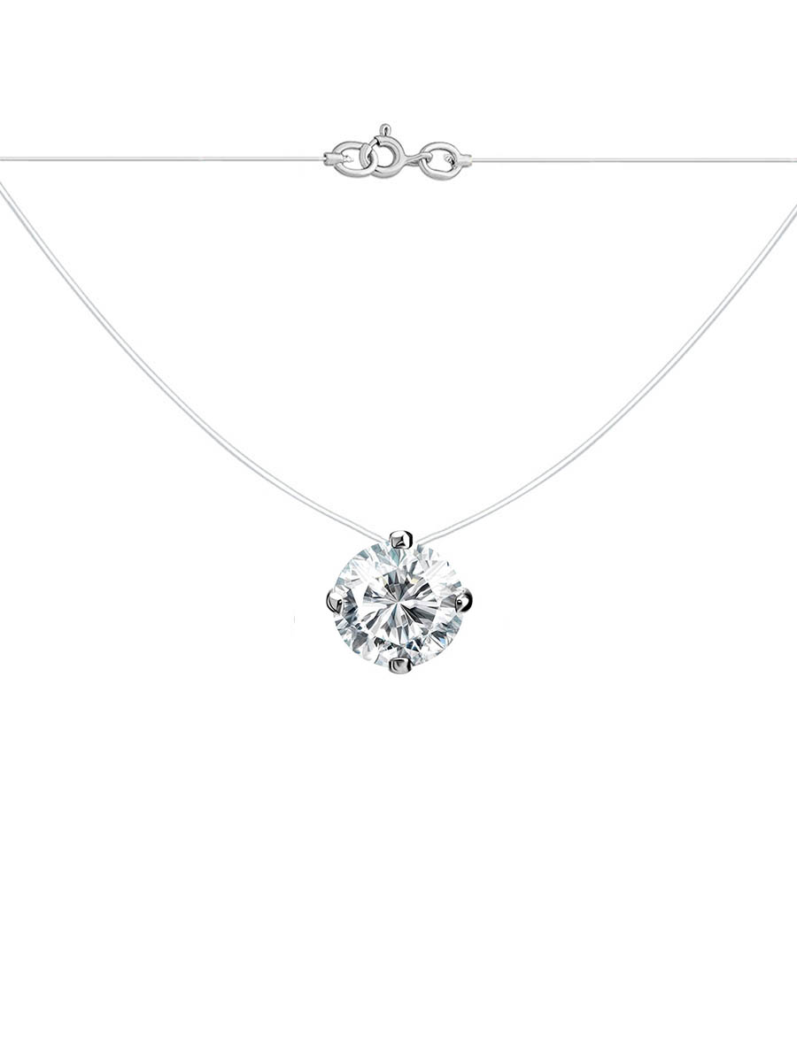 

Колье из серебра 38 см АУ-РУМопт 73177л, фианит, 73177л