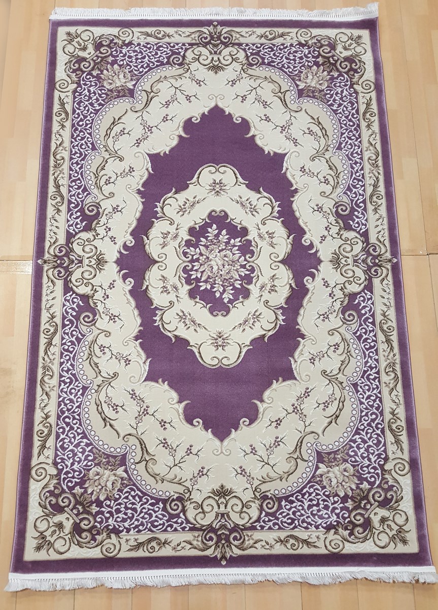 фото Ковер sofia rugs kqsem 4090a прямой кремовый/лиловый 150x230