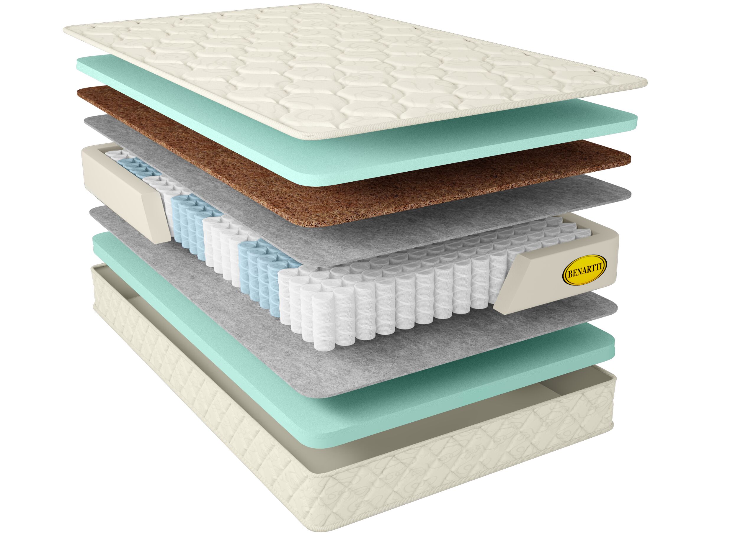 

Матрас Benartti Classic Max Duo S1000 65х200, Бежевый;белый;серый;серебристый, Classic Max Duo S1000