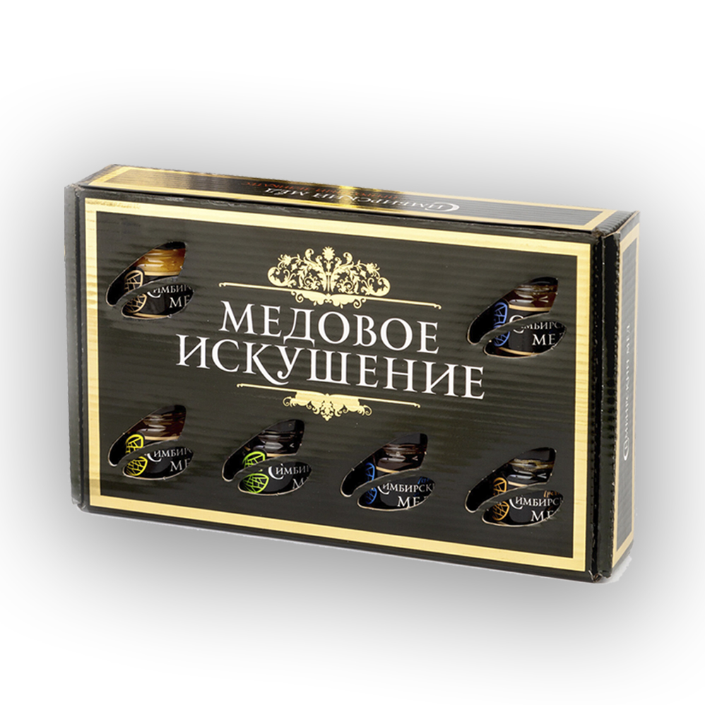 

Подарочный набор Симбирский мёд Медовое искушение натуральный мёд, 7 видов