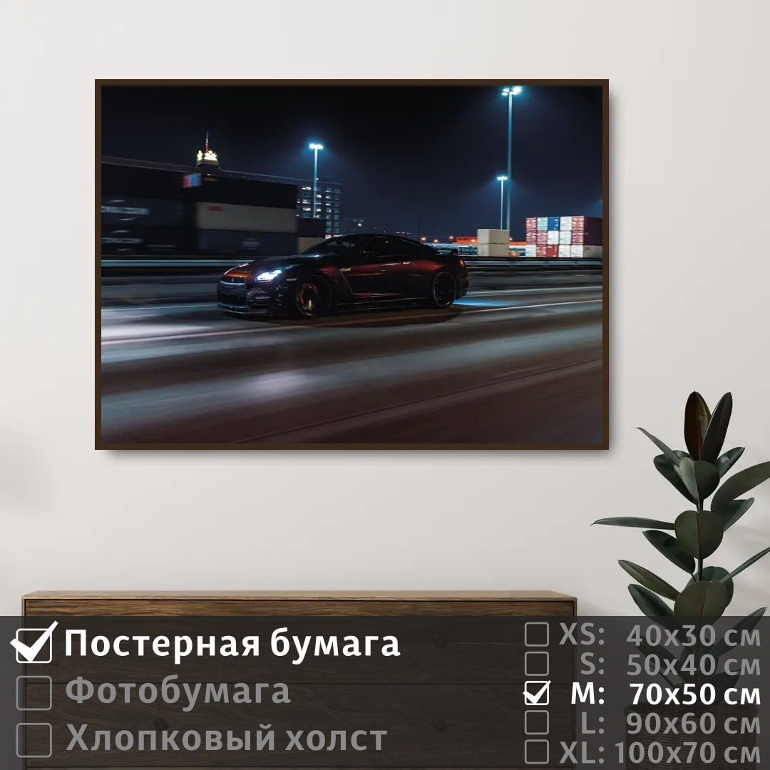 

Постер на стену ПолиЦентр Ниссан на скорости в движении 70х50 см, НиссанНаСкоростиВДвижении